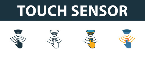 Wall Mural - touch sensor icon set. premium symbol in different styles from sensors icons collection. creative to