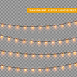 © lauritta - Christmas lights. Xmas glowing lights. Set lights Garlands isolated realistic design elements. Christmas decorations. Holiday Led neon lamp. New Year's festive decor. Vector illustration.
