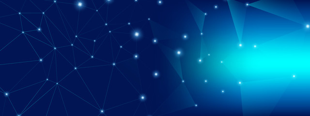 Wall Mural - technology future. big data center. blue