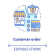 © IMG visuals icons - Customer order concept icon. Online shopping application idea thin line illustration. Choose product in internet store. Digital marketing. Vector isolated outline drawing. Editable stroke