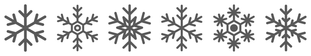 Wall Mural - Snowflake different icons. Vector illustrator