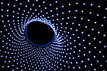 Wall Mural - night lights abstract city round
