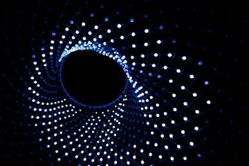Wall Mural - night lights abstract city round