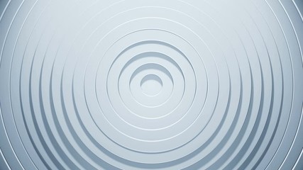Wall Mural - 3d circles pattern with blinds effect. white clean rings animation. abstract background for business