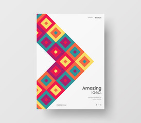 Amazing business presentation vector A4 vertical orientation front page mock up. Modern corporate report cover abstract geometric illustration design layout. Company identity brochure template.