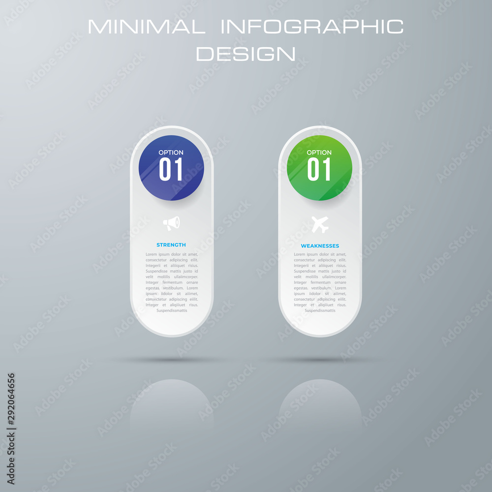 Infographic template with 2 options, workflow, process chart,Timeline infographics design vector can be used for workflow layout, diagram, annual report, web design, steps or processes. - Vector - obrazy, fototapety, plakaty 