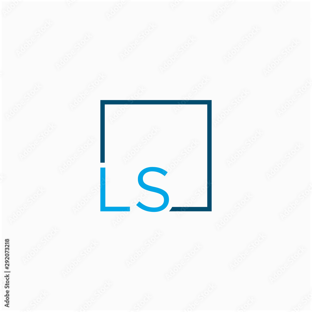 LS Logo design with square frame line art. business consulting concept.  studio,room,group icon - vector Stock Vector | Adobe Stock