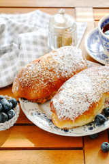 Wall Mural - Traditional buns with blueberry filling.