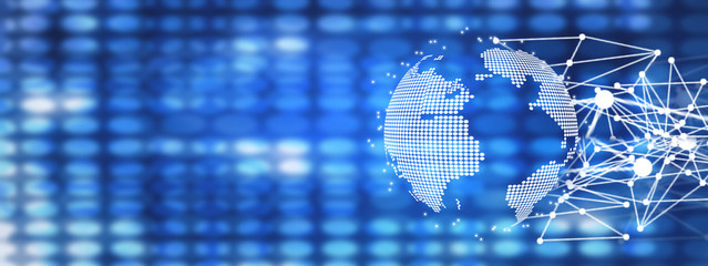 Wall Mural - global network connection. concept of global business and internet