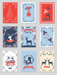 © Happypictures - Set of rectangular Christmas cards. Vector illustration.