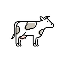 Vector Cow Icon Logo Design.