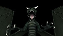 Aggressive Winged Dragon Ready To Attack For Your Fantasy, Fairy-tale, Dream, Nightmare, Mystic, Magic, Horror, Halloween Projects. Full HD 3D Model Animation Loop. Front Closeup..
