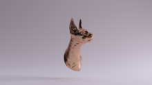 Long Eared Bronze Cat Bust Sculpture 3 Quarter Right View 3d Illustration 3d Render