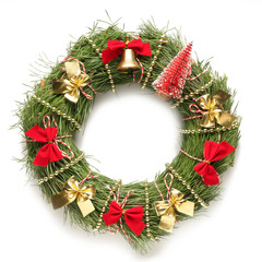 Wall Mural - CHRISTMAS Wreath on a white background