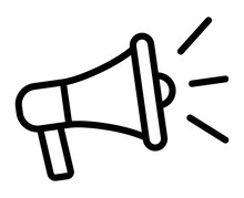 Electric Megaphone With Sound Or Marketing Advertising Line Art Vector Icon For Apps And Websites
