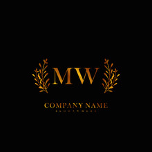 Initial Letter MW Beauty Vector Handwriting Concept Logo