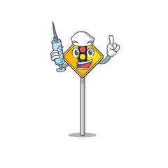 Sticker - Nurse traffic light ahead isolated with cartoon