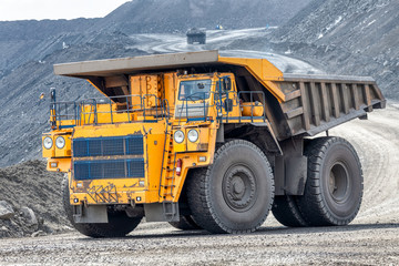 Wall Mural - Quarry truck carries coal mined.