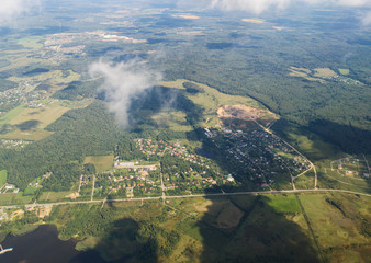 Russian landscape view from the plane