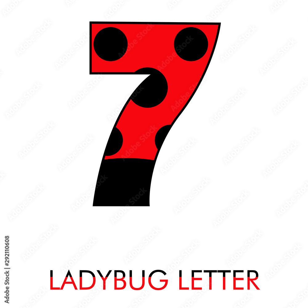 Logotipo número 7 como patrón de mariquita en rojo y negro Stock Vector |  Adobe Stock, image size:1000x1000