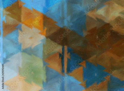 Abstract painting in oil background, splashes of paint on canvas, template fo...