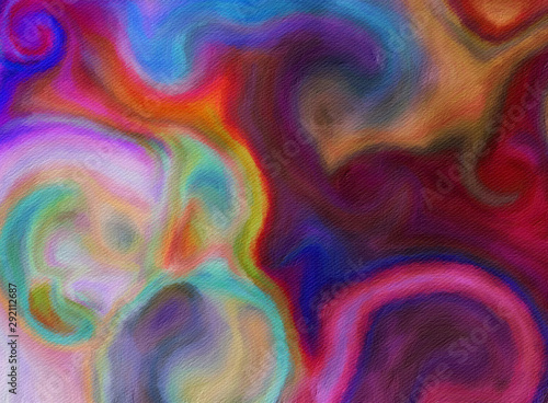 Abstract painting in oil background, splashes of paint on canvas, template fo...