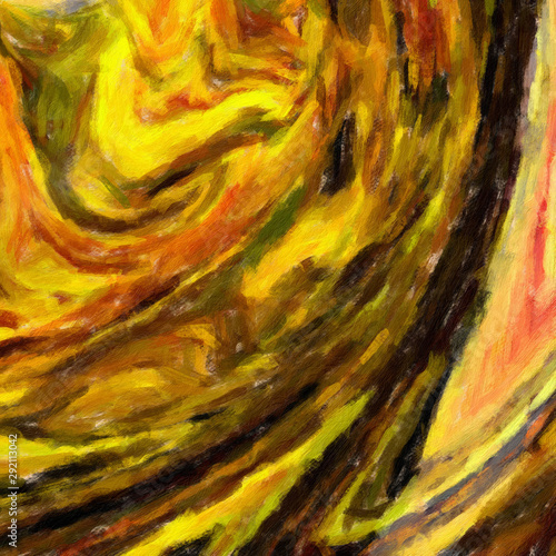 Abstract painting in oil background, splashes of paint on canvas, template fo...