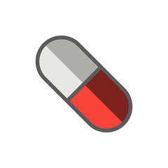 Wall Mural - Pill icon in trendy flat style isolated on background