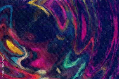 Abstract painting in oil background, splashes of paint on canvas, template fo...