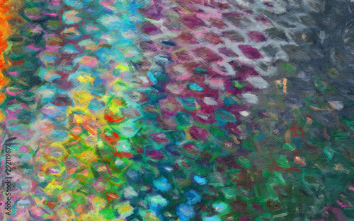 Abstract painting in oil background, splashes of paint on canvas, template fo...