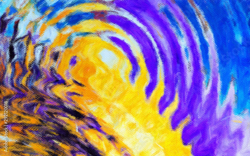 Abstract painting in oil background, splashes of paint on canvas, template fo...