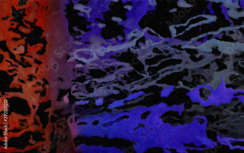 Abstract painting in oil background, splashes of paint on canvas, template fo...