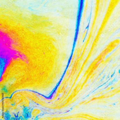 Abstract painting in oil background, splashes of paint on canvas, template fo...