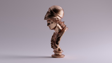 Wall Mural - Bronze Minerva Bust Sculpture Left View 3d illustration 3d render
