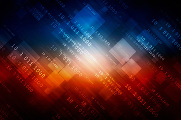 2d illustration abstract digital binary data on computer screen