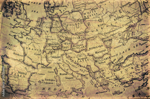 Fototapeta stara mapa  stara-mapa-grunge-europy
