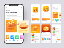 Food Mobile App Ui Kit Including Sign Up, Food Menu, Booking And Home Service Type Review Screens.
