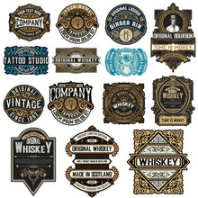 Mega Pack Of 14 Labels And Banners. Vector Layered