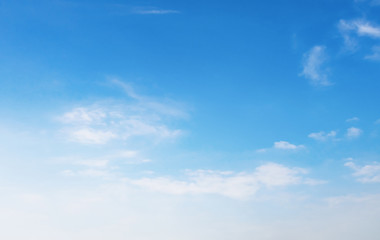 landscapes blue sky with white cloud and sunshine
