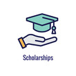 Student Education Icon with imagery depicting the education process and payment