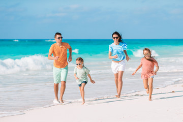 Wall Mural - Young family on vacation have a lot of fun