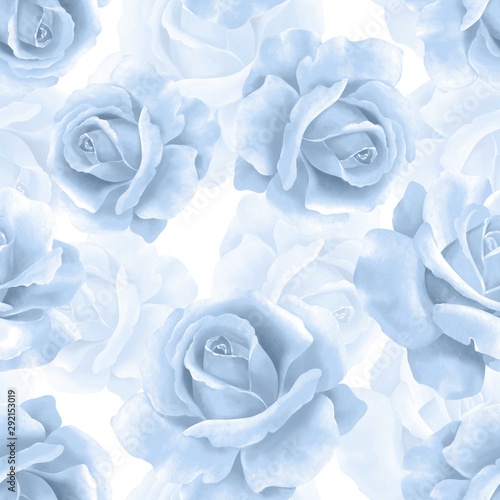 Seamless pattern with spring flowers. Delicate floral background with roses