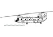 Boeing CH-47 Chinook. Outline vector drawing