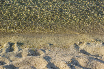 Wall Mural - local sand shore line natural background and transparent water 