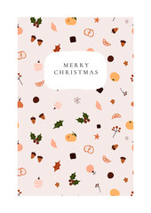 Wall Mural - Abstract trendy christmas new year winter holiday card with xmas gifts