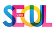 SEOUL colorful city name typography banner