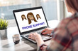 © thodonal - Phone support concept on a laptop screen