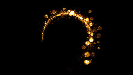 Wall Mural - golden meteor tail. frame for celebration countdown. exclusive border for special element. abstract 