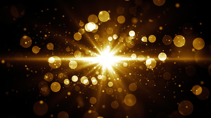 Wall Mural - abstract glamour background for greetings and celebration. star burst at the center with golden shin