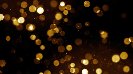 Wall Mural - Abstract glamour background for greetings and celebration. Golden particles.